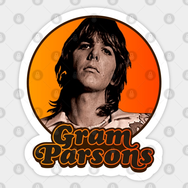 Gram Parsons // Outlaw Country Retro Americana Tribute Sticker by darklordpug